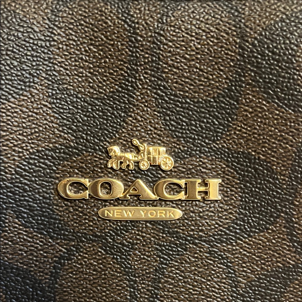 Coach Signature Black and Brown Tote - Picture 4 of 6